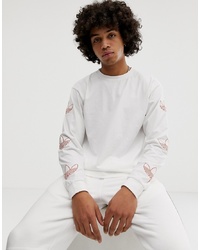 T-shirt à manche longue imprimé blanc adidas Originals