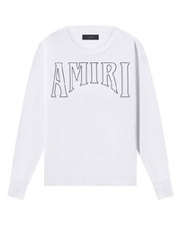 T-shirt à manche longue imprimé blanc Amiri