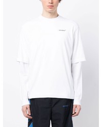 T-shirt à manche longue imprimé blanc Off-White