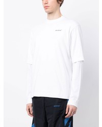 T-shirt à manche longue imprimé blanc Off-White