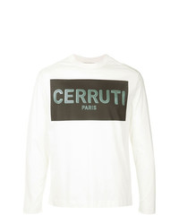 T-shirt à manche longue imprimé blanc Cerruti 1881