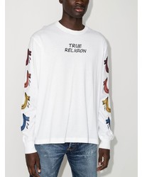 T-shirt à manche longue imprimé blanc True Religion