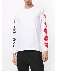 T-shirt à manche longue imprimé blanc Comme Des Garcons Play