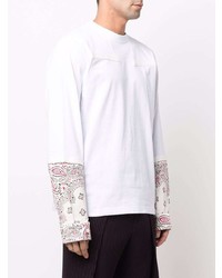 T-shirt à manche longue imprimé blanc Sacai