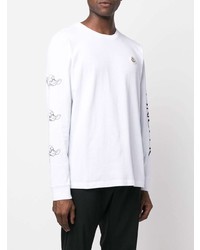 T-shirt à manche longue imprimé blanc Moncler
