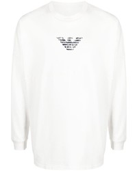 T-shirt à manche longue imprimé blanc Emporio Armani