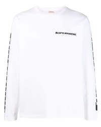 T-shirt à manche longue imprimé blanc FURSAC