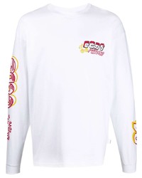 T-shirt à manche longue imprimé blanc Gcds