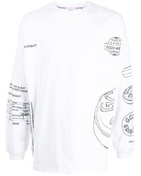 T-shirt à manche longue imprimé blanc Gcds