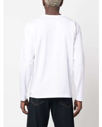 T-shirt à manche longue imprimé blanc FURSAC