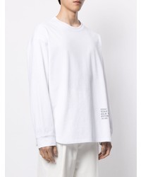 T-shirt à manche longue imprimé blanc Solid Homme