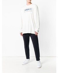 T-shirt à manche longue imprimé blanc adidas