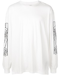 T-shirt à manche longue imprimé blanc Haculla