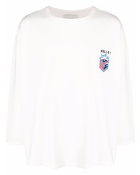 T-shirt à manche longue imprimé blanc Henrik Vibskov