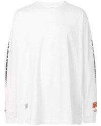 T-shirt à manche longue imprimé blanc Heron Preston