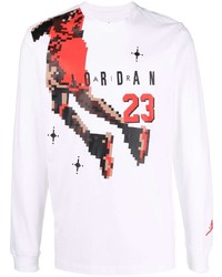 T-shirt à manche longue imprimé blanc Jordan