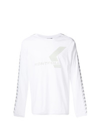 T-shirt à manche longue imprimé blanc Kappa Kontroll