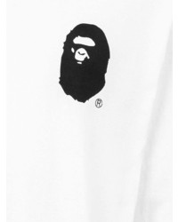 T-shirt à manche longue imprimé blanc A Bathing Ape