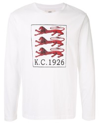 T-shirt à manche longue imprimé blanc Kent & Curwen