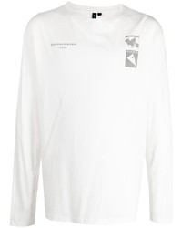 T-shirt à manche longue imprimé blanc Klättermusen