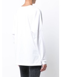 T-shirt à manche longue imprimé blanc R13