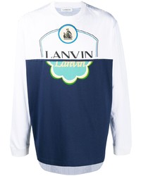 T-shirt à manche longue imprimé blanc Lanvin