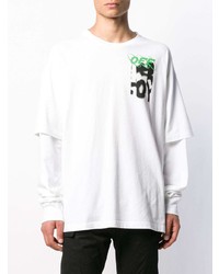 T-shirt à manche longue imprimé blanc Off-White