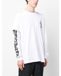T-shirt à manche longue imprimé blanc ACRONYM