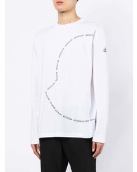 T-shirt à manche longue imprimé blanc Moncler