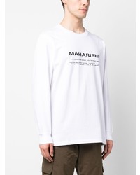 T-shirt à manche longue imprimé blanc Maharishi
