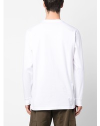 T-shirt à manche longue imprimé blanc Maharishi