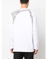 T-shirt à manche longue imprimé blanc Alexander McQueen