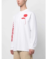 T-shirt à manche longue imprimé blanc Jacquemus