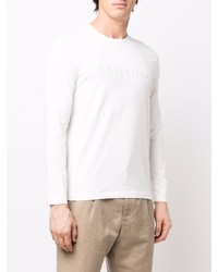 T-shirt à manche longue imprimé blanc Corneliani