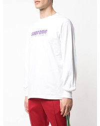 T-shirt à manche longue imprimé blanc Supreme