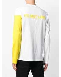T-shirt à manche longue imprimé blanc Helmut Lang