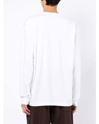 T-shirt à manche longue imprimé blanc New Balance