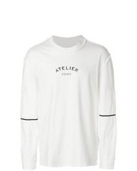 T-shirt à manche longue imprimé blanc Maison Margiela