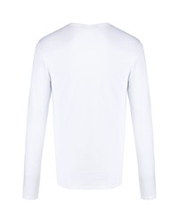 T-shirt à manche longue imprimé blanc Versace