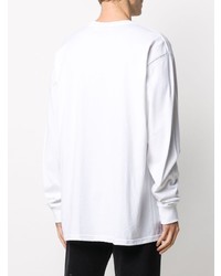 T-shirt à manche longue imprimé blanc Stussy