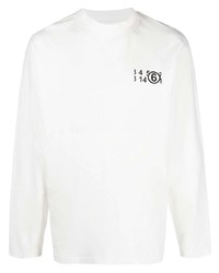 T-shirt à manche longue imprimé blanc MM6 MAISON MARGIELA