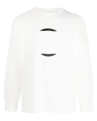 T-shirt à manche longue imprimé blanc MM6 MAISON MARGIELA