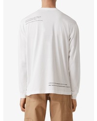 T-shirt à manche longue imprimé blanc Burberry