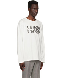 T-shirt à manche longue imprimé blanc MM6 MAISON MARGIELA