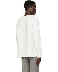 T-shirt à manche longue imprimé blanc MM6 MAISON MARGIELA