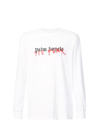 T-shirt à manche longue imprimé blanc Palm Angels