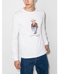 T-shirt à manche longue imprimé blanc Polo Ralph Lauren