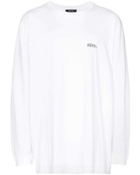 T-shirt à manche longue imprimé blanc Portvel