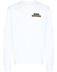 T-shirt à manche longue imprimé blanc Sacai