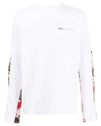 T-shirt à manche longue imprimé blanc Sacai